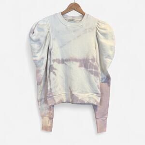 Ulla Johnson Harlan Tie-Dye Puff-Sleeve Sweatshirt - Thistle (light purple) - XS